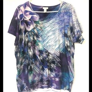 Chico’s Rhinestones Short Sleeve Blouse 3